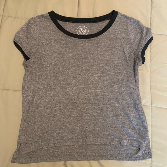 SO Cropped Gray Tee - Picture 1 of 3